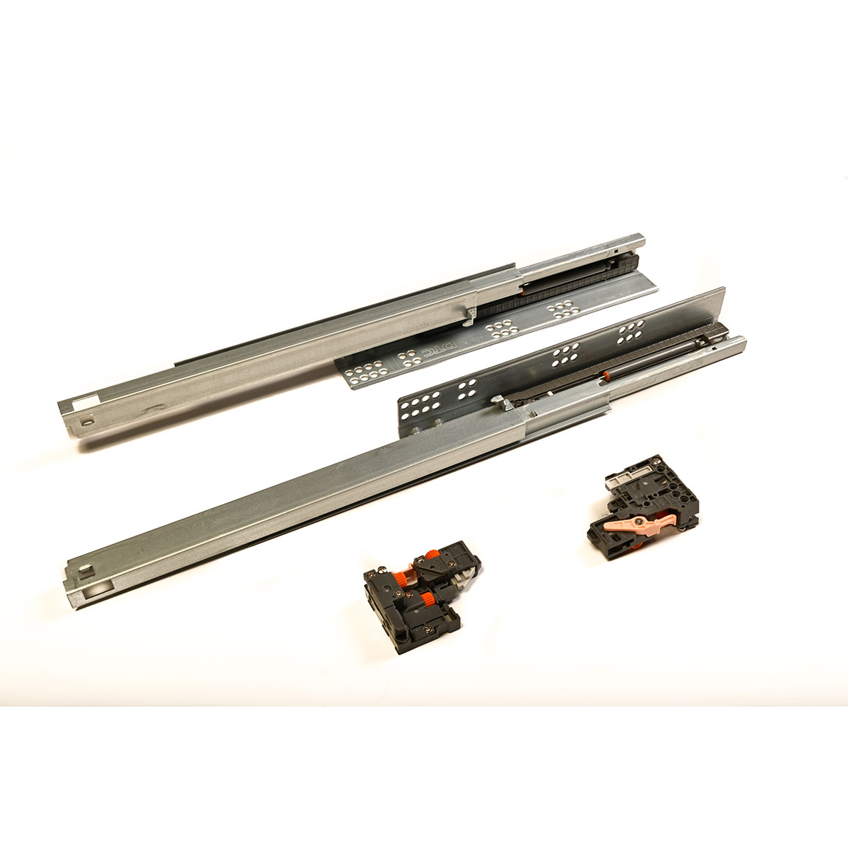 Guida per cassetto legno DF10 da 450mm, estrazione totale, push to open