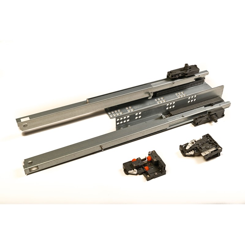 Guida per cassetto legno DS10 da 400mm, estrazione totale, chiusura ammortizzata image